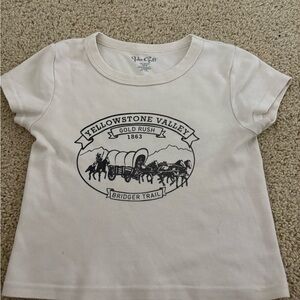 Brandy Melville T-Shirt - Cream with Black Print